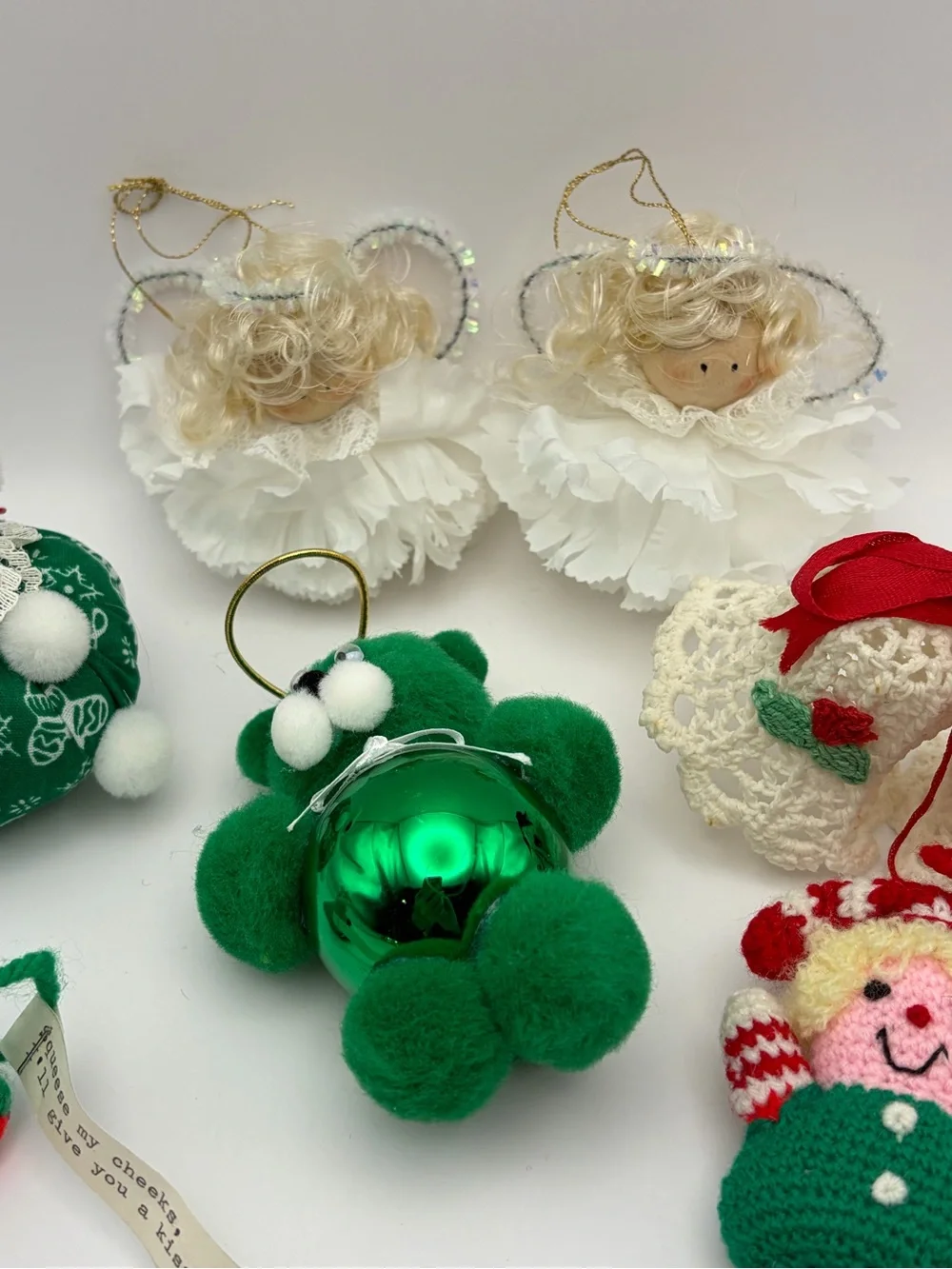 Vintage 10 Handmade Assorted Christmas Ornaments
